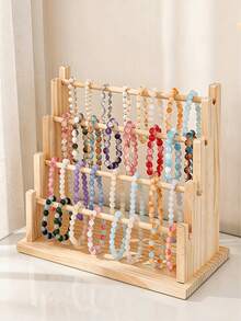 Wooden Multi-Layer Jewelry Display Rack, Bracelet/Necklace/Earring/Ring Organizer, Rotating Tiered Jewelry Stand, Countertop Display For Retail Store, Wedding Decor, No Power Required