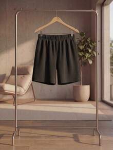 DEVIT - Short 3/4 negro para mujer estilo casual, tela rib acanalada elástica, pretina ancha sin jareta ni bolsillos, diseño básico cómodo y versátil hasta la rodilla ideal para outfits diarios, deportivos o de descanso - Negro - Ver 10