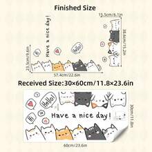 1 pieza Pegatina de pared de gato con cabeza inclinada, calcomanía de gato de dibujos animados divertida, pegatina de arte animal adorable y autoadhesiva, adecuada para habitación de niños/guardería, pegatina de pared decorativa extraíble, pegatina de gato con cabeza inclinada adorable, pegatina de arte de animal de dibujos animados linda, pegatina de arte animal autoadhesiva y extraíble, conjunto divertido para dormitorio/guardería - Multicolor - Ver 6