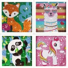 1 pieza Kit de pintura de diamantes 5D, Juego de arte de diamantes con rhinestones de colores, Juego de arte de pintura de diamantes de animales de dibujos animados de perforación completa adecuado para principiantes adultos, amigos, manualidades con gemas DIY, decoración de diamantes para paredes del hogar