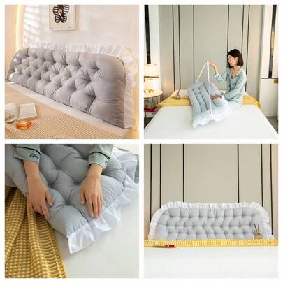 1个纯色简约欧式大号靠垫，沙发靠背，定位支撑垫，阅读枕，适用于卧室、客厅家居装饰，温馨节日礼物