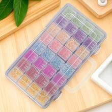 钻石画收纳盒，便携式珠子收纳整理盒，32/48/64格钻石画配件（收纳盒） - 白色 - 查看 5