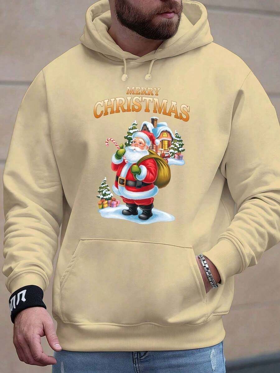 Sudadera con capucha con cordón y estampado de letras para hombre, para otoño - Albaricoque - Ver 1