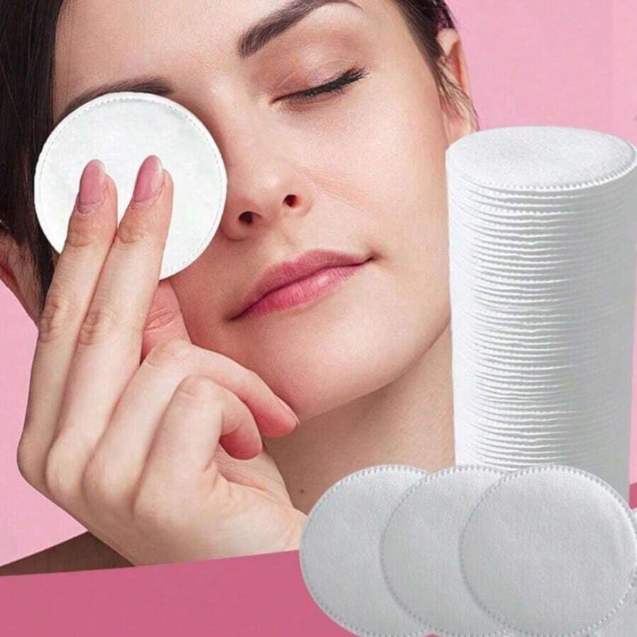 3-Ply Thickened Disposable Round Makeup Remover Pads, 6*6cm, Travel Friendly - White - View 1