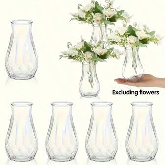 8pcs Cylindrical Plastic Vases, Transparent Slim Single Stem Vases, Minimalist Style Bulk Vases For Home Decor, Suitable For Wedding, Birthday, Bridal Shower, Party, Dining Table Decoration, Durable Material, Decor Stylist, Party Organizer