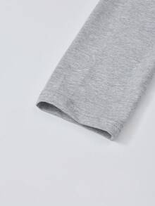 宽松不对称肩部长袖上衣，优雅气质，修身显瘦，百搭单品 - 灰色 - 查看 4