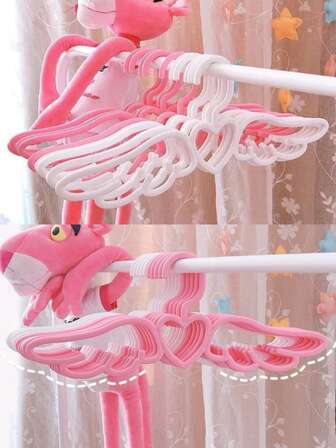 1/5/10/20 piezas Percha rosa, Percha blanca, Percha de almacenamiento de armario, Percha Ángel del Amor, Para habitación infantil, Perchas para adultos para uso en interiores y exteriores