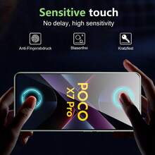 小米 Poco X7 Pro/Poco X6 Pro 四件套：2 片 9H 钢化玻璃屏幕保护膜 + 2 片钢化玻璃摄像头镜头保护膜，防刮花，高清 3D 透亮，触控灵敏，精准贴合，易于安装，持久保护您的智能手机。 - 無色 - 查看 6