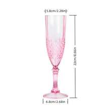 3只装8盎司菱形图案香槟杯，防碎可重复使用高脚杯，适用于各种活动、派对、酒店、酒吧、餐厅、婚礼、周年纪念、节日（万圣节、复活节、圣诞节、母亲节、父亲节、情人节、独立日、劳动节）——也可用于盛装威士忌、玛格丽塔、伏特加、金酒、苏打水、果汁、饮料和冰水。 - 彩色 - 查看 5