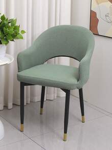 简约椅套 通用家用镂空椅套套装 一体式设计 - 豆綠色 - 查看 1