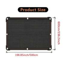 90% de sombra rectangular, malla de sombra rectangular transpirable, adecuada para colgar en garaje balcón, patio trasero, piscina, césped, otras áreas de actividad al aire libre, 12 agujas, tamaño grande - Negro - Ver 8