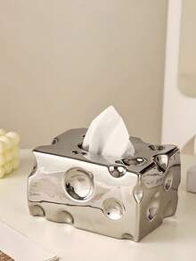 1pc Ceramic Cheese Tissue Box, High-End Paper Towel Holder, 4 Color Options, Suitable For Living Room, Bathroom, Dining Table, Tissue Box Decor - Multicolor - View 7