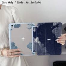 天空与飞机图案平板电脑保护套 - 专为旅行爱好者和极简主义风格追求者设计，翻盖式设计，带笔槽，兼容 iPad 10.9/10.2/Air 第五代/Pro 11/第十代/9.7/Air 2/iPad（第七代）/iPad（第八代）/iPad Air 4/5/iPad Pro 11/iPad 第十代 10.9 英寸（2022 款）智能保护套 - 彩色 - 查看 6