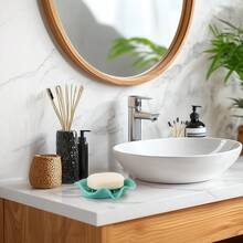 1 pezzo Portasaponetta in silicone, mensola per sapone a forma di loto, portasaponetta drenante, vassoio per sapone in silicone da bagno, portasaponetta da lavello da cucina, vassoio per sapone a forma di fiore, facile da asciugare, disponibile in vari colori, regali di Natale e Ognissanti per accessori da doccia per la famiglia, portaoggetti da lavello da cucina, piatto decorativo per sapone, decorazione da bagno alla moda, base antiscivolo, vassoio multifunzione, portasaponetta drenante, regali creativi per le feste - Multicolore - Visualizzare 2