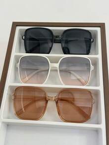 1 par/Set de 3 pares, Nuevas gafas de mujer de estilo callejero de alta gama, cuadradas, para playa, viaje, ciclismo y pesca - Multicolor - Ver 10