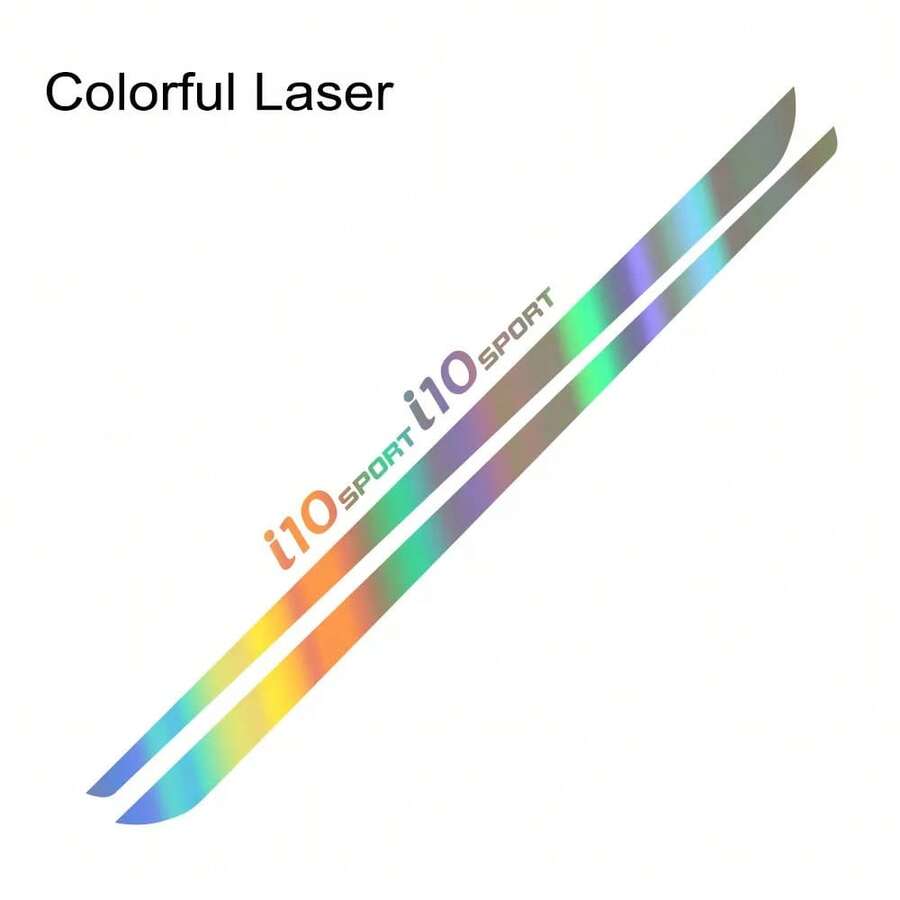 4pcs Car Side Body Line Stickers For I10 Tuning Accessories Sport Graphics Vinyl Film Decals - 彩色雷射 - 查看 1