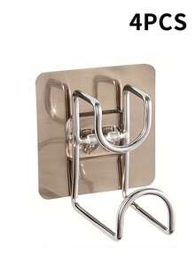 2/4pcs Fashion Stainless Steel Brushed Wall Mount Thickened Heavy Duty Storage Hooks, Stainless Steel Collapsible Basin Hooks - Easy-Install, No-Drill Wall Mount Storage Rack For Bathroom & Kitchen Easy To Install, Metal Practical, Suitable For Yard Storage, Utility Hooks - Multicolor - View 13
