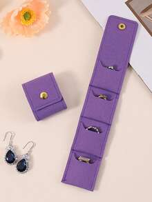 1PC Mini Compartment Jewelry Bag, Simple Portable Ring Storage Bag, Travel Earring Jewelry Storage Bag
