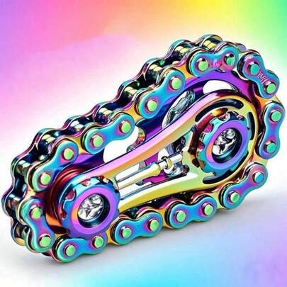 CNC Machined Stainless Steel Gear Desktop Toy - Silent Bicycle Chain, Adult Stress Relief And Focus Tool (Suitable For Office Use), Mechanical Art Collectible, Great Gift