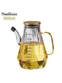 1pc Oil Pump Series - 500ml, 700ml, 900ml Crystal Glass Material, Angle Controlled Pump Head, Comfortable Handle (No PVC, Machine Washable) - Suitable For Storing Edible Oil, Essential For Kitchen, Modern Kitchen Supplies, Durable Glass Material (EPE Foam And Kraft Paper Packaging) - Multicolor - View 11