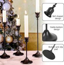WAXJJDW 12/6/30/24pcsElegant & Romantic European Dinner Candles, 6pcs Tabletop Candlestick Holders, Metallic Cone Candle Holders, Room Decor, Home Decoration,Wedding - 黑色 - 查看 7