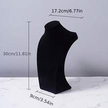 1pc Velvet Mannequin Necklace Display Stand, Jewelry Necklace Holder Rack For Counter, Showcase, Jewelry Organization - Multicolor - View 19