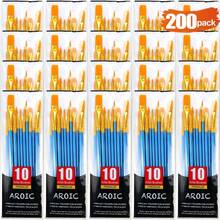 15pcs Acrylic Paint Brush Set With Nylon Bristles And Wood Handles For Oil, Watercolor, Face, Body & Rock Painting, Suitable For Kids And Adults - 藍色 - 查看 2