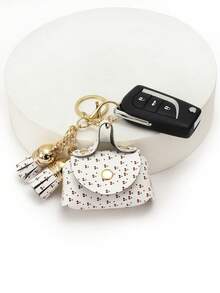 Women's Mini Coin Purse Keychain, Multifunctional Cherry Leopard Design Cute Coin Pouch With Key Chain - Multicolor - View 4