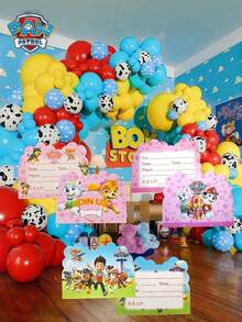 10pcs Paw Patrol Themed Gift Invitation Cards, Creative Children's Gift Cards, Cartoon Anime Birthday Party Decorative Invitation Cards, Best Holiday Gifts For Friends, Party Decorations, Perfect Party Decorations, Home Decor Accessories, Valentine's Day Invitation Cards (Random Style) - Multicolor - View 2