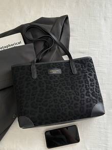 A New Women's Bag, Retro Fashion Leopard Print Large Capacity Tote Bag. Zip Opening, Lightweight Minimalist Shoulder Bag. Suitable For Daily Life Leisure, Commuting, Work And Student Use