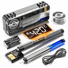 Nuevo juego de soldador eléctrico con pantalla digital y carga USB, soldador digital inalámbrico portátil con 3 niveles de temperatura, herramientas de reparación de electrodomésticos DIY, bolígrafo de soldadura eléctrica de bajo voltaje, soldadura artesanal doméstica - color - Ver 14