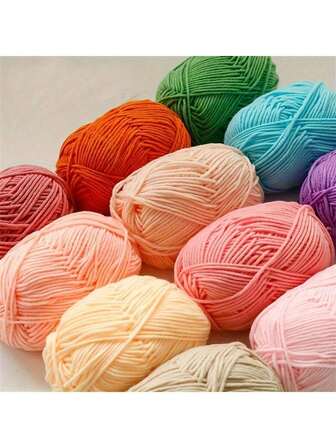 3 st/150 g mjölkgarn, för gör-det-själv-stickning och virkning av filtar, tröjor, halsdukar, dockor, mjukt virkgarn, 5-trådigt rovinggarn, ca 3740 tum/rulle, 1,76 oz/rulle, lämplig för alla årstider