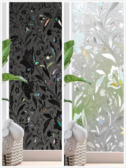 1 Rotolo di pellicola privacy per finestre - Pellicola per vetri colorati a effetto vetro colorato, blocca UV e calore, arcobaleno, per porte in vetro, finestre da camera da letto - Vinile premium senza colla