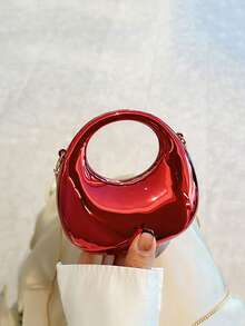 FOREVER MIYIN 亚克力新月形手提包，时尚多功能链条单肩斜挎包，可作手机袋、耳机盒、口红盒，是情人节、生日、周年纪念日的理想礼物，也适合派对、婚礼、宴会等场合（红色） - 紅色 - 查看 13