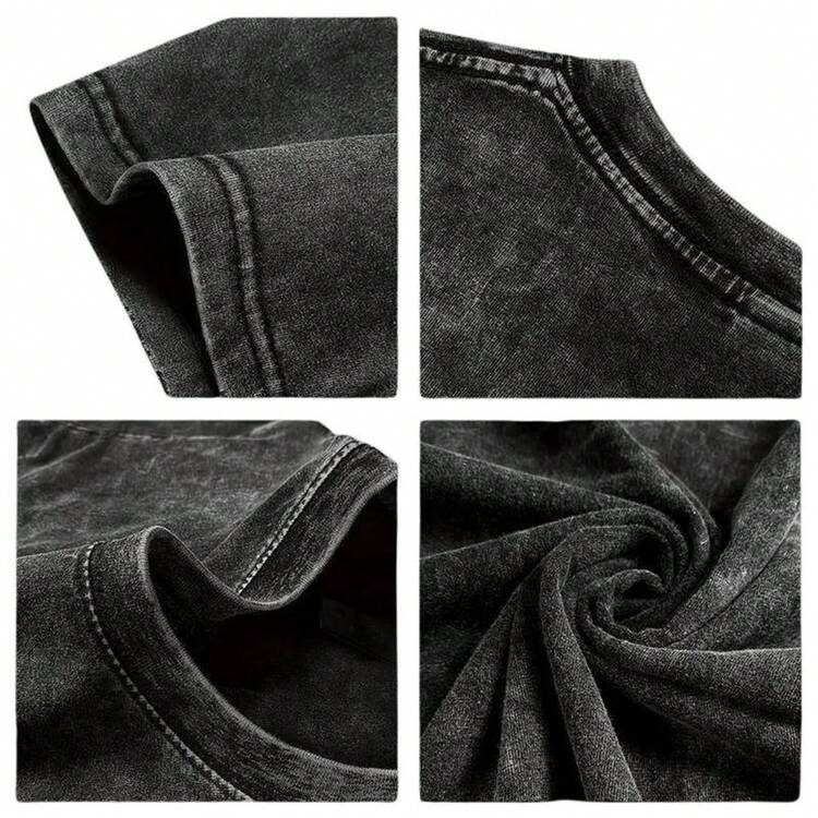 Megazord Mighty Morphin Power Rangers Vintage Lavado Algodón Pesado Doble Impresión Unisex Oversize Anime Ropa de Hombre Oversized - Negro - Añade 4