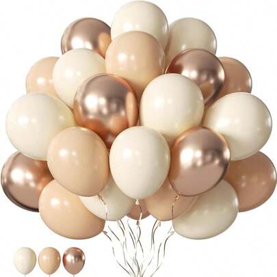 30/45pcs Beige, Champagne, Gold Balloons, 10 Inch Cream, Brown, Nude Neutral Balloons, Suitable For Party, Bridal Shower, Wedding, Birthday Party Decoration