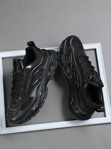 Giày nam thời trang thường ngày, giày thể thao nam cổ điển, giày chạy bộ buộc dây, giày sneaker nam cá tính, giày casual đường phố. - màu đen - Xem 1