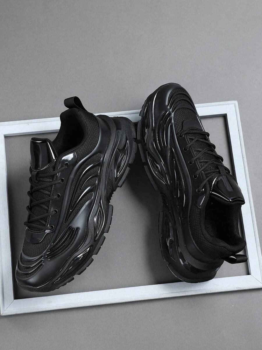 Giày nam thời trang thường ngày, giày thể thao nam cổ điển, giày chạy bộ buộc dây, giày sneaker nam cá tính, giày casual đường phố. - màu đen - Xem 1