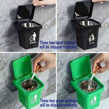 DIY不锈钢壁挂式带盖烟灰缸 - 防灰，创意办公烟灰缸，创意家居浴室装饰