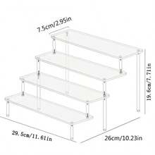 1pc Modern Acrylic Display Rack, Multi-Tier Stepped Display Shelf, Home Theme Transparent Tiered Storage Rack, Suitable For Perfume, Cosmetics, Collectibles, Applicable For Room Decor, Home Decor , Makeup Room Decor,Makeup Bag,Travel Essential - Clear - View 12