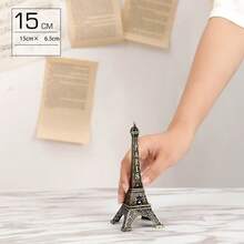 Eiffel Tower Model Metal Material Mini Replica Set Ornament Home Decoration Desktop Display Craft Gift Collectible Model European Style Study Decor Accessory - Bronze - View 8