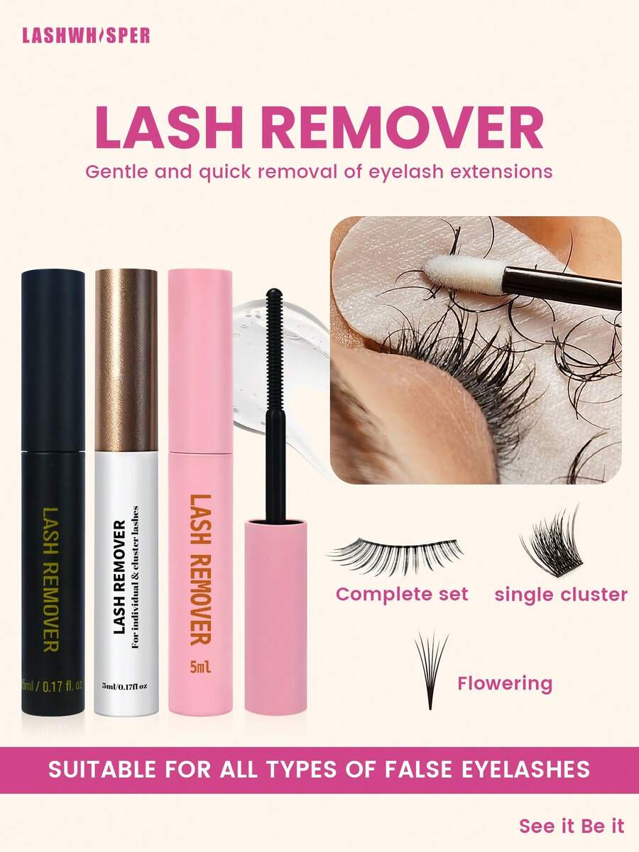 1pc/3pcs Eyelash Glue Remover, Gently Dissolves Eyelash Adhesive, Quick Removal Formula - Multicolor - View 1
