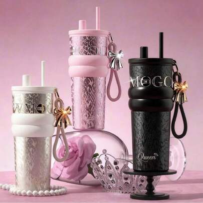 1pc High Beauty Insulated Cold Cup 316 Stainless Steel Tea Cup Outdoor Car Straw Water Cup Coffee Cup