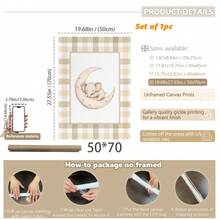 1 Stück Leinwandkunst, neutrale Stil Kinderzimmer Galerie Wanddekoration, sanftes beige Kinderzimmer Dekoration Teddybär Muster Entchen Thema Vintage Reise-Stil Buchstaben Poster - gerahmte Kinderzimmer Wandkunst, Mädchen Kinderzimmer Wanddekoration, Baby Mädchen, Baby Jungen, Mädchen Schlafzimmer Mädchen Kinderzimmer Dekorative Kunst, Baby Produkte Kinderzimmer Poster - Verschiedenfarbig - Übersicht 26