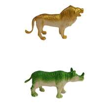 Kit Animais Selvagens Brincadeiras Infantil Crianças Plastico PP - Multicolorido - Visão 5