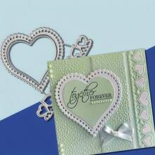 1 Set Heart Shaped Lace Metal Cutting Dies, DIY Scrapbooking Embossing Mold, Greeting Card Making Template, Suitable For Album Card, Handmade Card Craft Tools