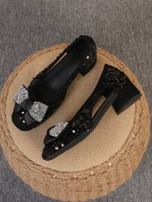 黑珠片中空(珍珠蝴蝶結)