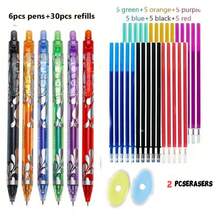 Multi Color Erasable Neutral Pen Blue And White Porcelain Series Hot Erasable Pen 0.5m Thermal Erasable Pen Colorful Erasable Ballpoint Pens 0.5mm Fine Tip Smooth Writing Retractable Pens With Ergonomic Oval Barrel Ideal For School Office High Quality Gift For Students Teachers Unique Gel Ink Pens For Notes Documents - Multicolor - View 5