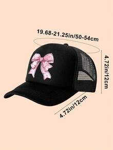 1pc Kids Bow Print Baseball Cap, Fashion Trucker Hat, Suitable For Boys And Girls Everyday Wear, Vacation, Back To School - Multicolor - View 10