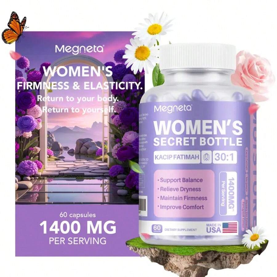 Wo.Men'S Secret Bottle- 60 Tablets - Healthcare | Kacip Fatimah 1000MG |Plus With Manjakan & Slippery Elm & Fenugreek - 一瓶 - 查看 1